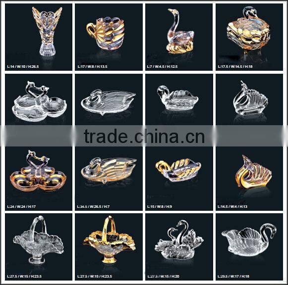Swan shaped crystal holder for ring,crystal decoration for wedding