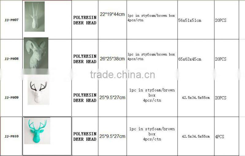 white resin deer head wall-mounted deer head white deer head decoration