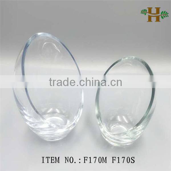 handblown cut bevel glass candle holder