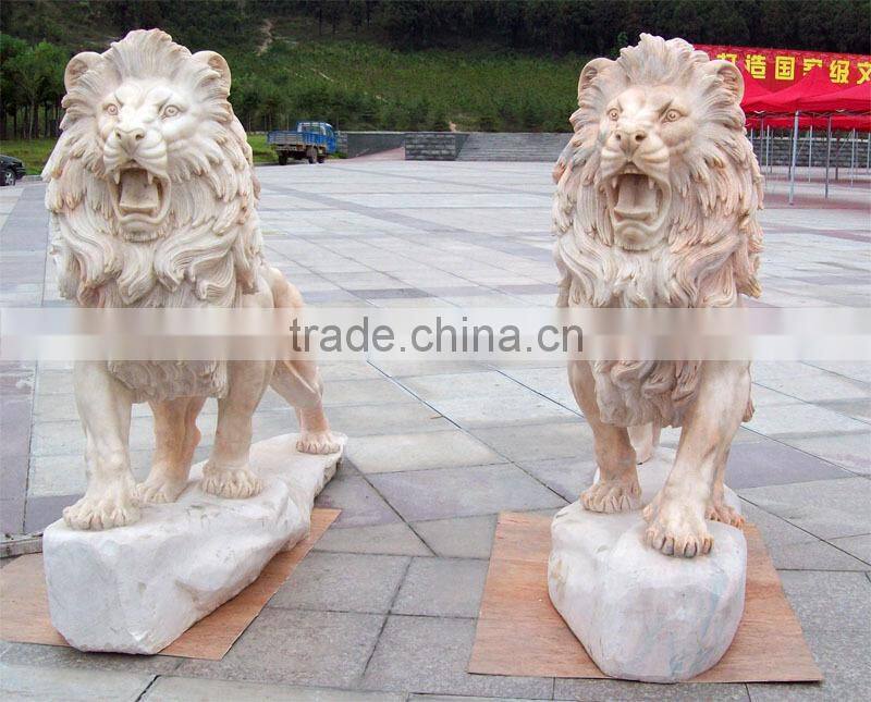 hand carved marble stone lion statue sculpture garden yard decoration item