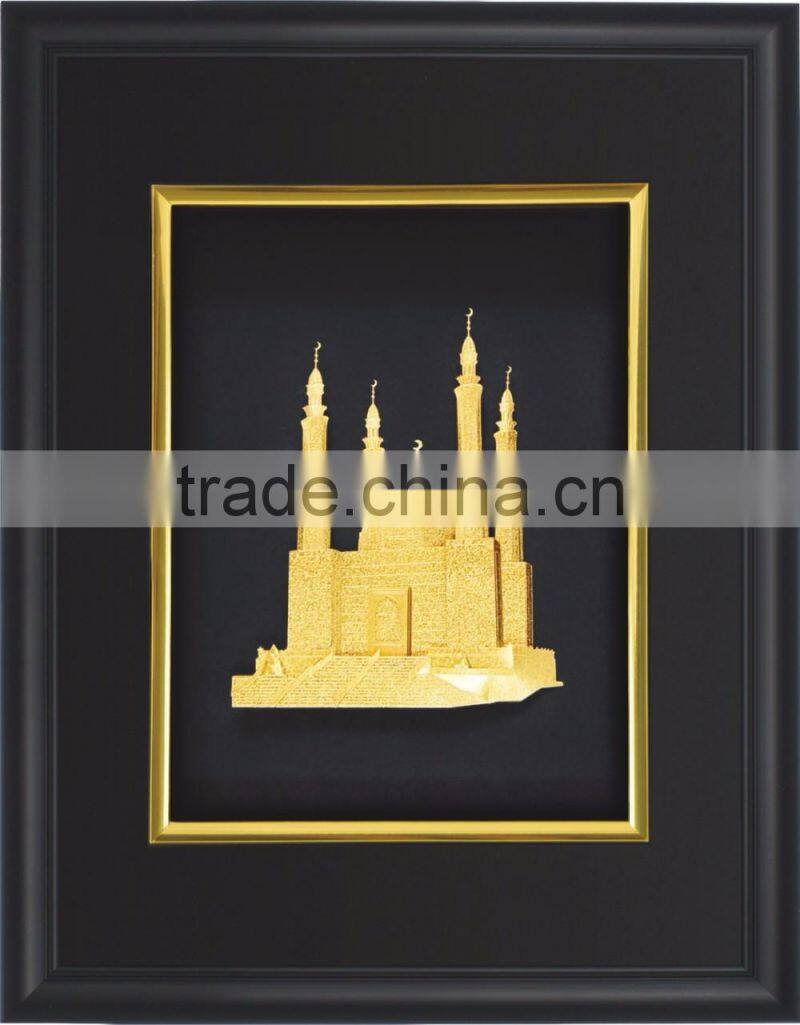 Gold foil Burj Khalifa buildings photos frame for promotion gift