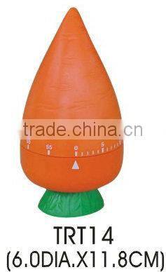 Plastic carrot shape mechanical kitchen timer/cooking sound timer