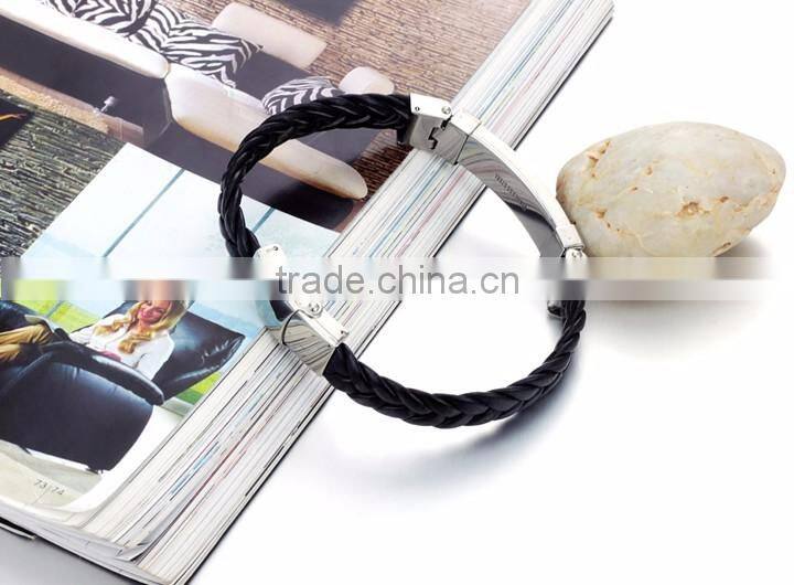 Wholesale Stainless Steel Genuine Gold Men silicone rubber Bracelet Mens Leather Bracelet