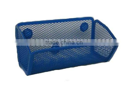 Blue Metal Mesh Rectangle Magnetic Holder With Magnets