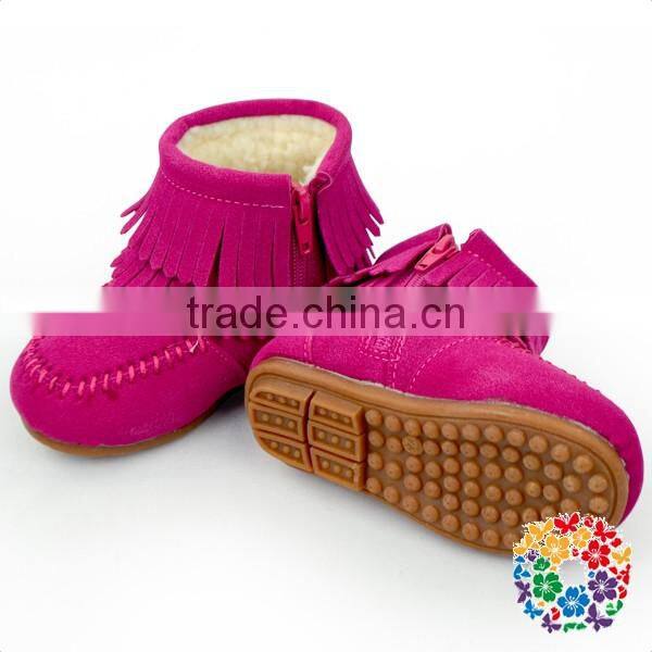 Children Boys And Girls Adding Cashmere Warm Snow Boots Tassel Shoes Kids