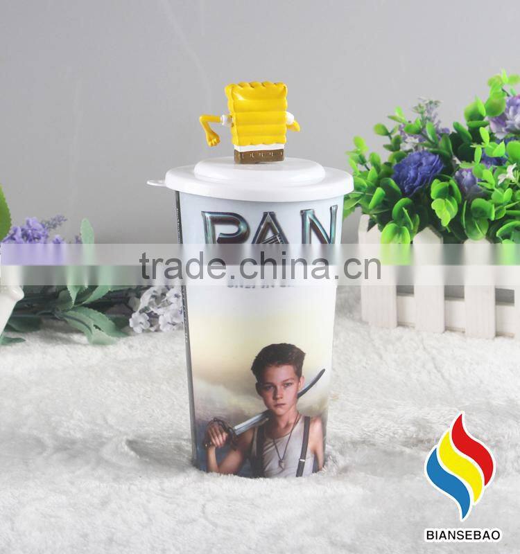 BPA free pp plastic tumber with figurine topper