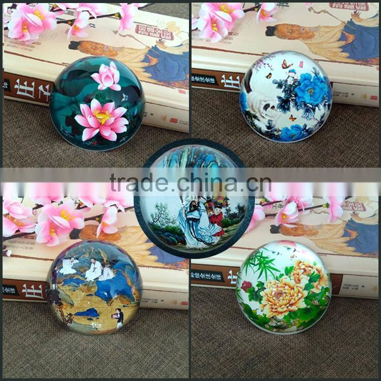 JINGYAGE Logo Engraved Crystal Hemisphere Paperweight Half Ball Paperweight Gifts