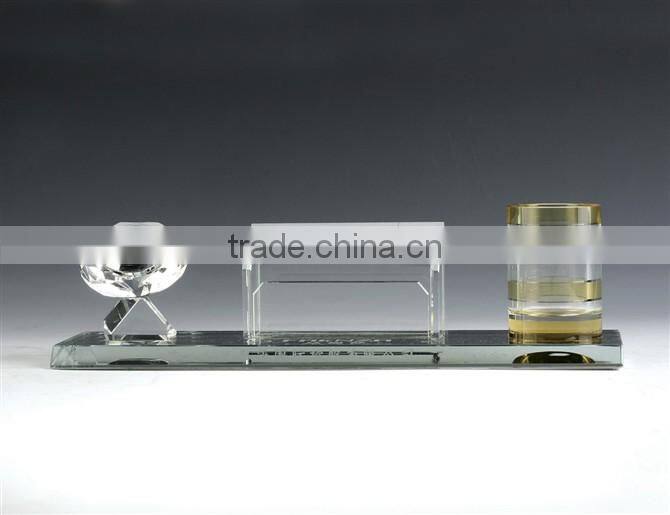 JINGYAGE TOP SALE Office Attractive Style Colorful Stage Decorations Yellow Crystal Pen Holder