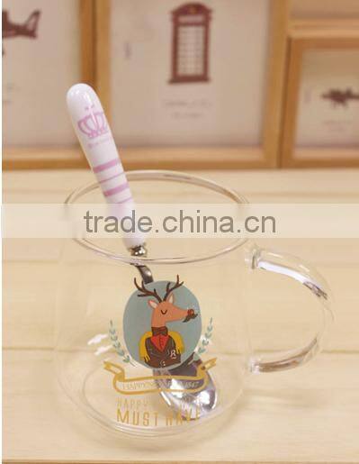 Hand made glass hot chocolate mugs with handle