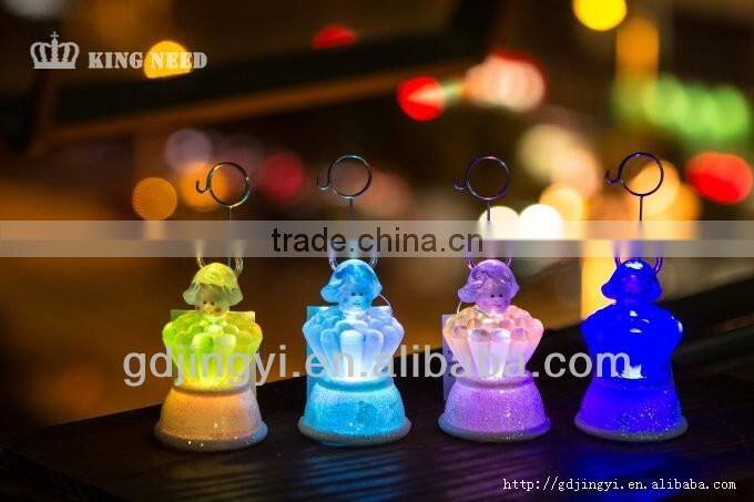 2016 Acrylic sweet girl shaped LED lighted card holder