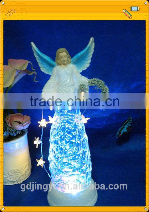 Newest style acrylic led light white christmas wreaths angel with string light
