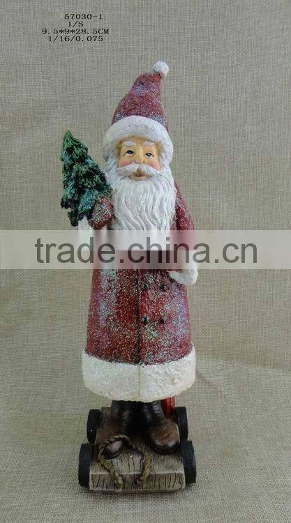 resin christmas santa clause figurine decoration