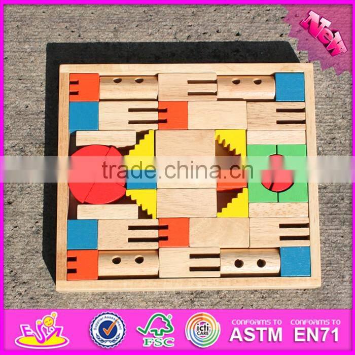 2016 Best sale 40 pieces funny wooden building blocks for kids W13A114