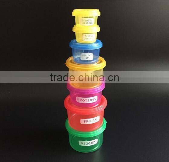 Portions Food Storage Containers,Store Food and Meals / 100 Percent Leak Proof / Perfect Portion Sized plastic 7PCS salad bowl