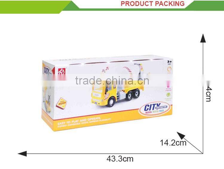 kidsMusic light inertia plastic car concrete mixer truck toy