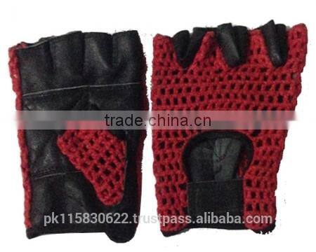 Cool Cycling Leather Fingerless gloves