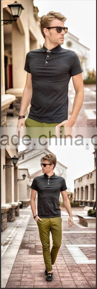 fashion solid polo shirt men wear