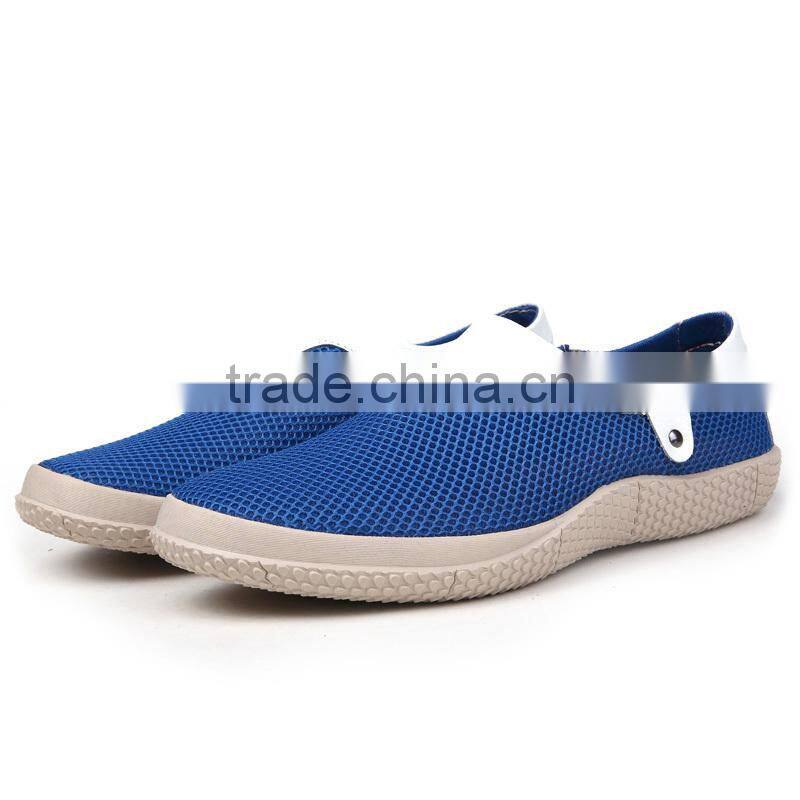 fashion cow split leather casual shoes for men in summer, high quality ventilation mesh shoes casual for male