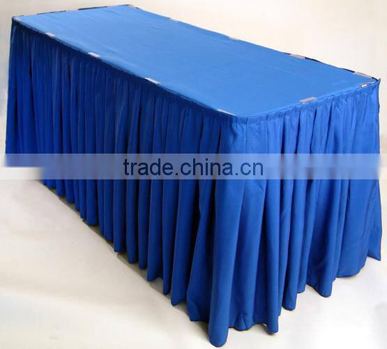 Polyester Table skirting, satin skirt for hotel sale