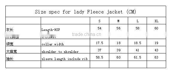 wholesale fleece thermal jacket for lady