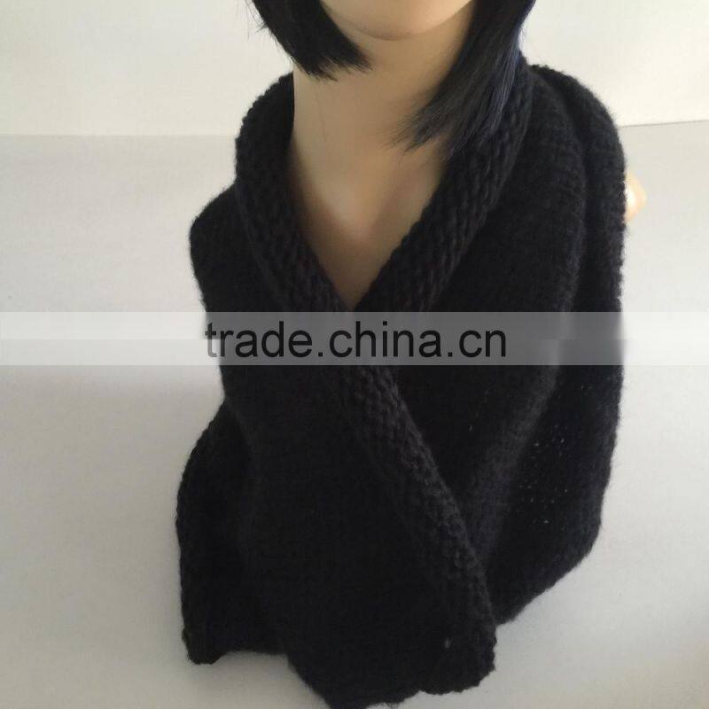 Black fashion young neck PV fleece tube scarf factory