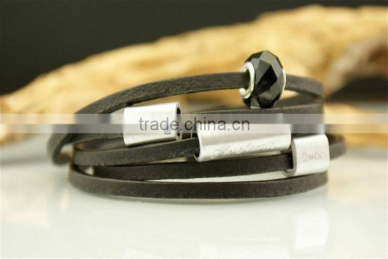 Personalized engraved leather bracelet, wrapped leather bracelet, name/logo stamped multi strand bracelet,buddha charm bracelet