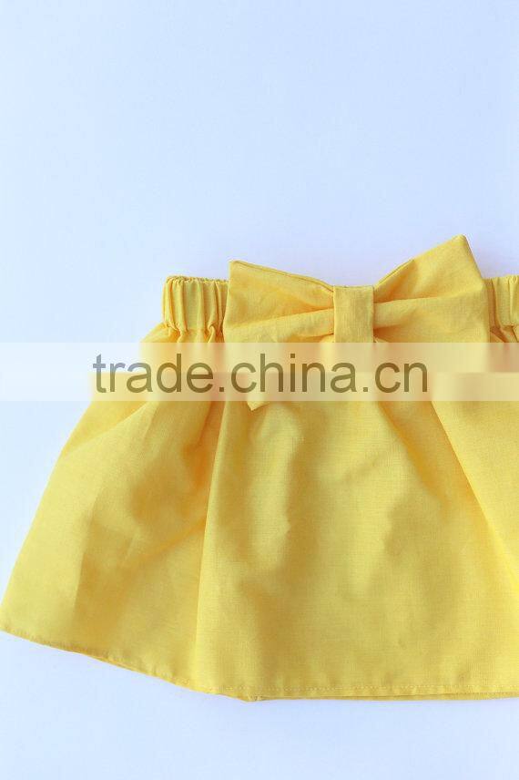 Wholesale children's boutique clothing yellow bowknot skirt plus size dressy skirts