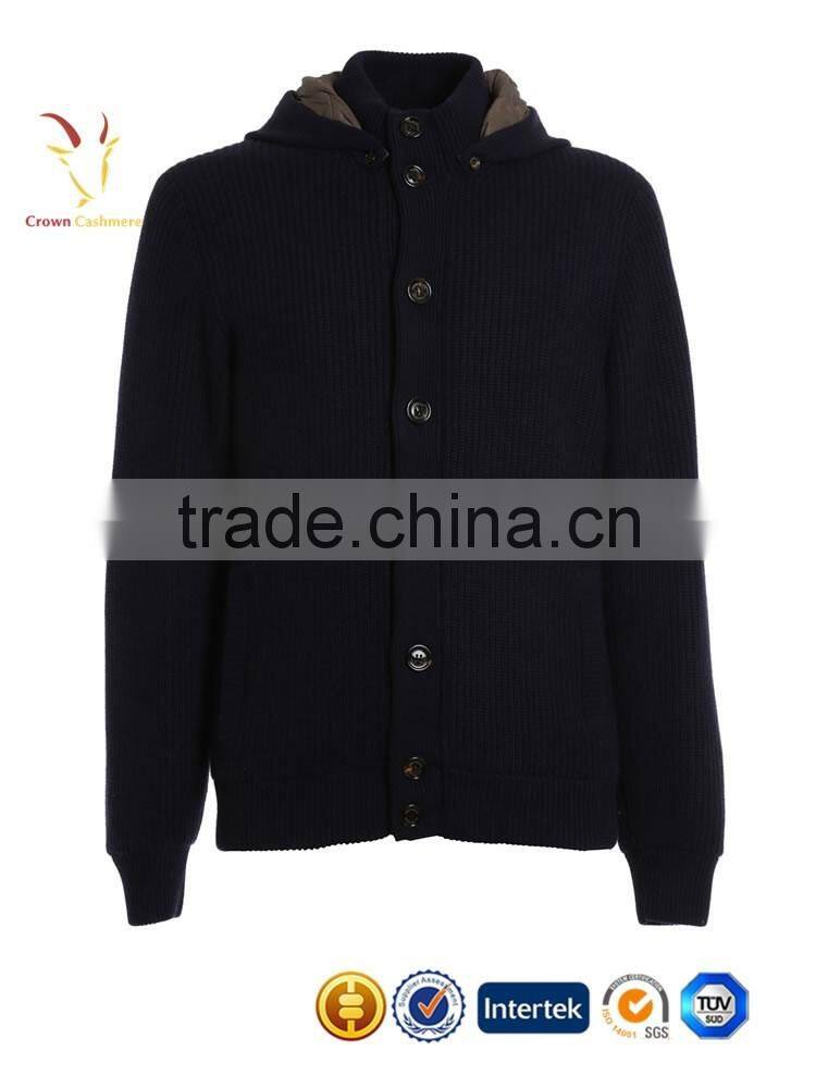 Men Winter knitted hooded wool coat,mens jackets and coats