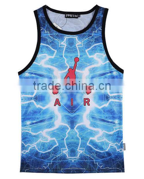 Custom Sublimation Polyester 3D Printing Promotion Sport Men Tank Top