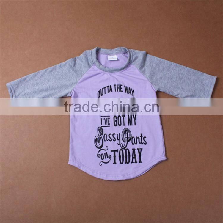 words and letters prints sassy kids long sleeve autumn kids top hotsale children t-shirt