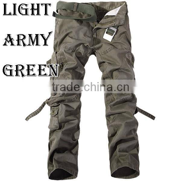 Hot sale economic unisex european style cargo work pants Plus Size Multi-pocket Overalls Trousers Men 6 Color (No Belt)
