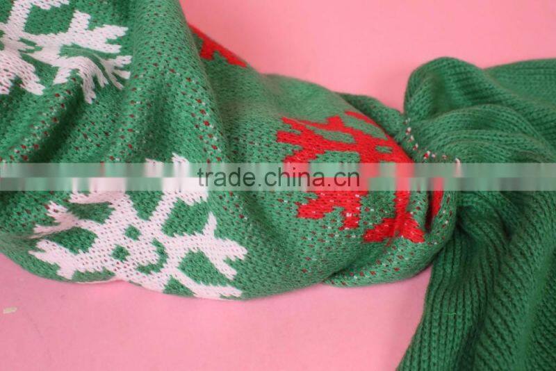 Customized size and color christmas green knitted mermaid tail blanket for ladies