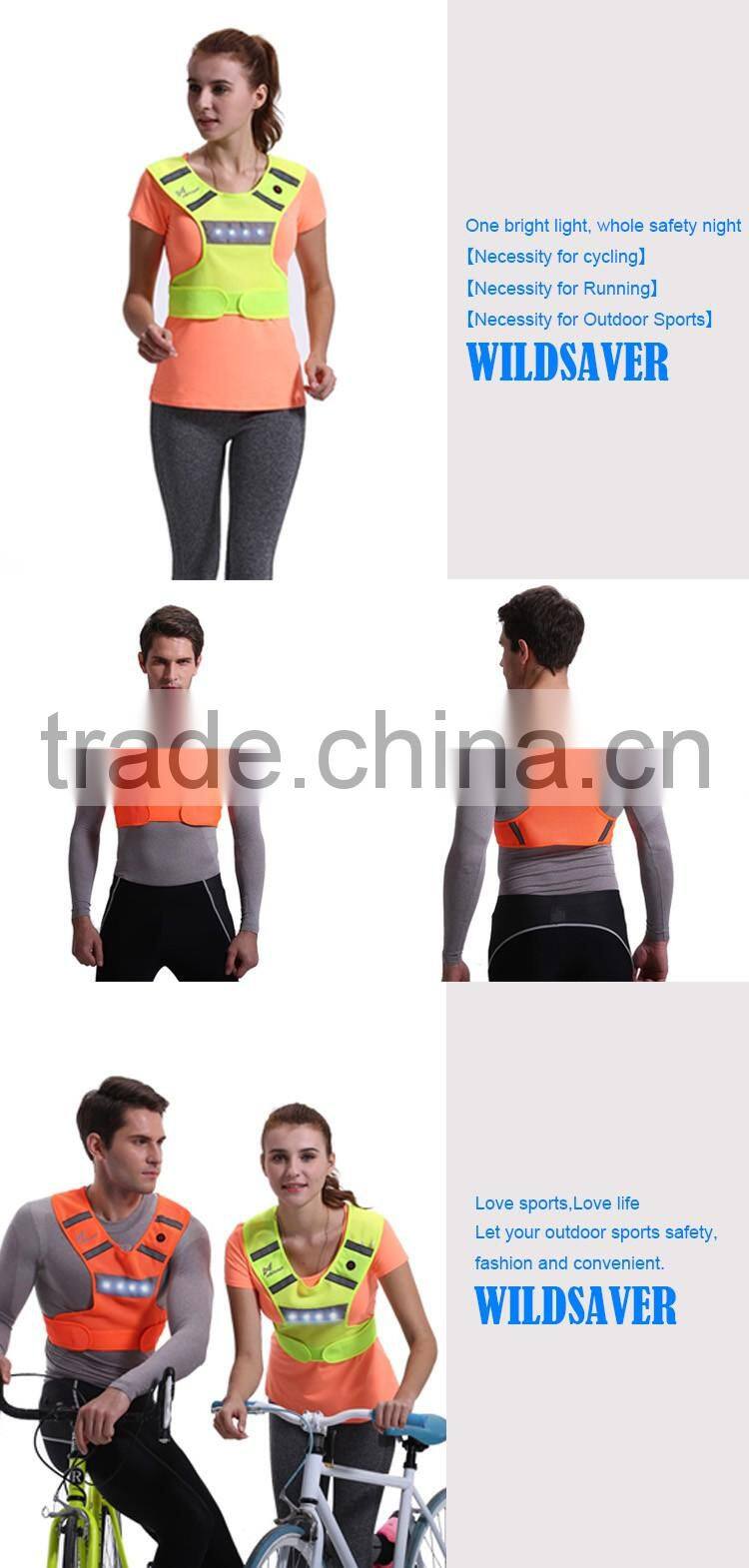 outdoor night running LED flashing summer sports clothes