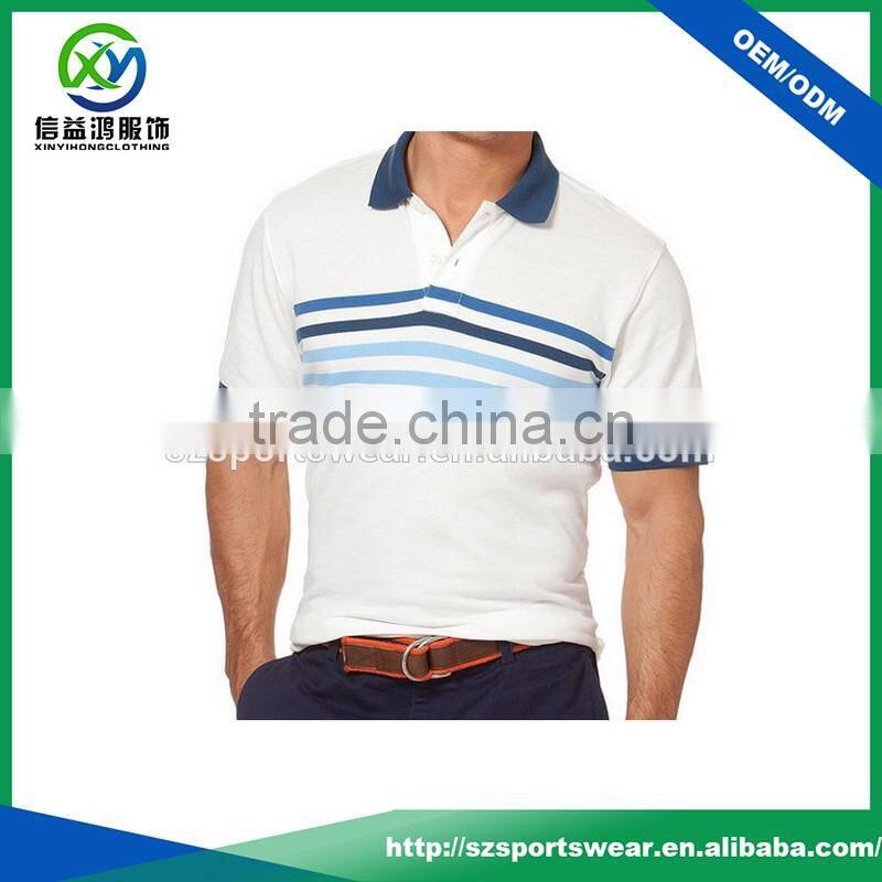 High quality mens polyester pique fashion design polo shirt with flat knit collar