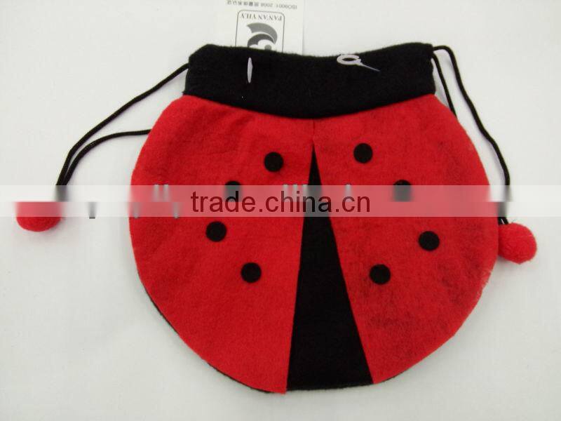 EN71 2014 brushed material party decoration party ladybug gift candy bags
