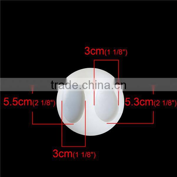 Cheap Wholesale Oval Drop White 8.7cm Silicone Resin Mold