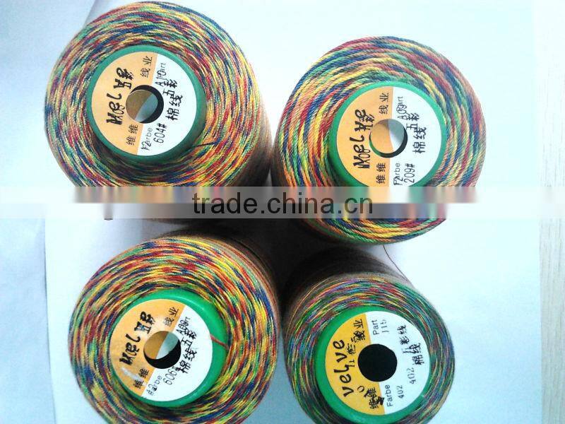 Multiple-color cotton sewing thread