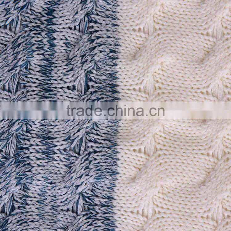 Wholesale 100% acrylic cheap fashion knit plaid travel blanket