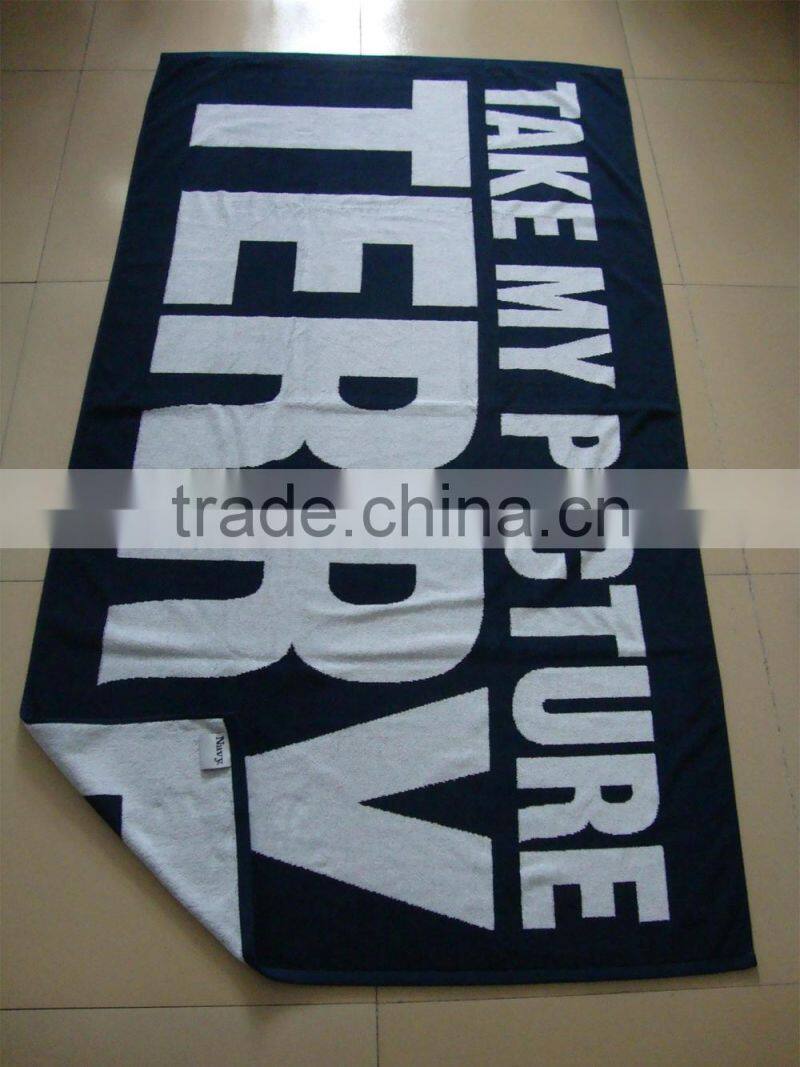 Larger size and thicker weight, 2 color jacquard terry beach towel