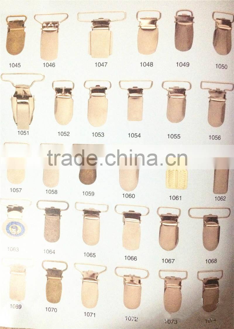 Manufacturer Strong Thick Metal Suspenders Clip With Plastic Teeth Inside