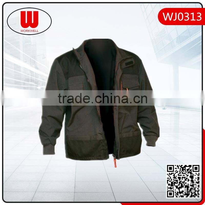 Contrast color uniforms shirt worker jacket