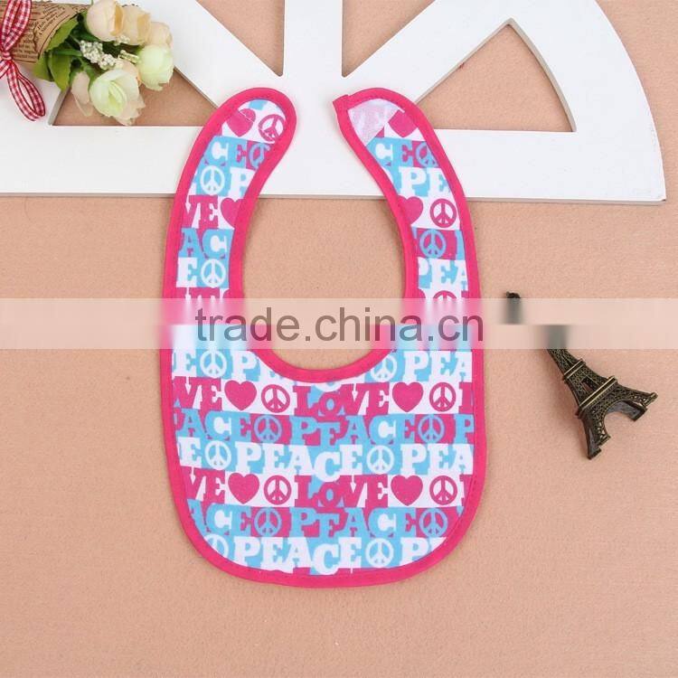 colorful stripe EVA bib 100% cotton waterproof polyester baby bibs