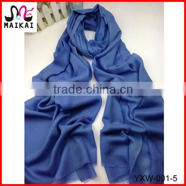 Wholesale 2014 winter hot fashion 100% wool blue scarf