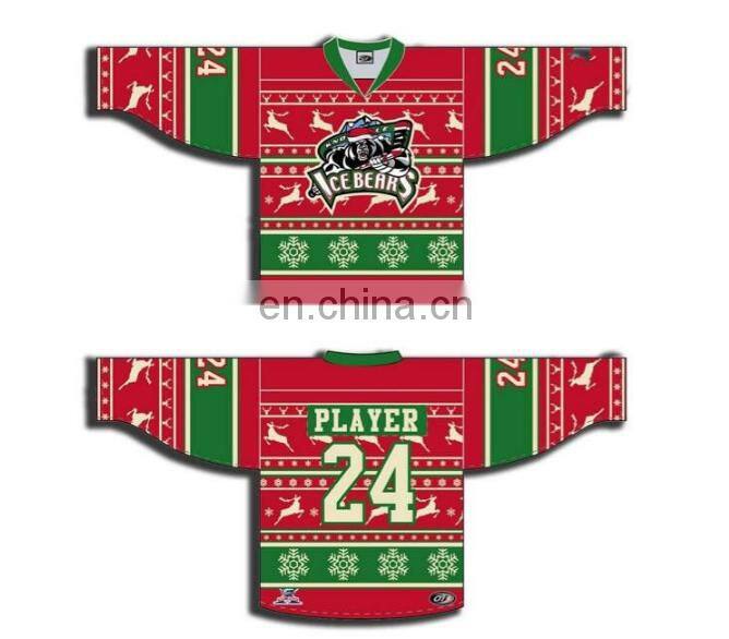 unique embroidery design christmas hockey jerseys trousers hockey