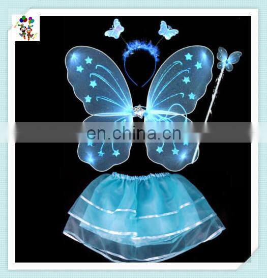 Colorful Kids Girl Party Princess Fairy Butterfly Wings with Headband Wand Skirt HPC-0800