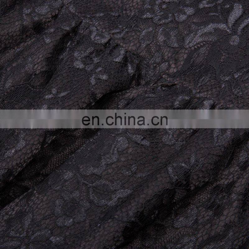 Belle Poque Retro Vintage Cap Sleeve High-Neck Sheer Bodice Black Lace Swing Dress BP000380-1