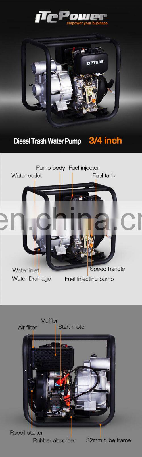 Sample Diesel trash pumps, mini fuel tank,water pump made in china supplier of power
