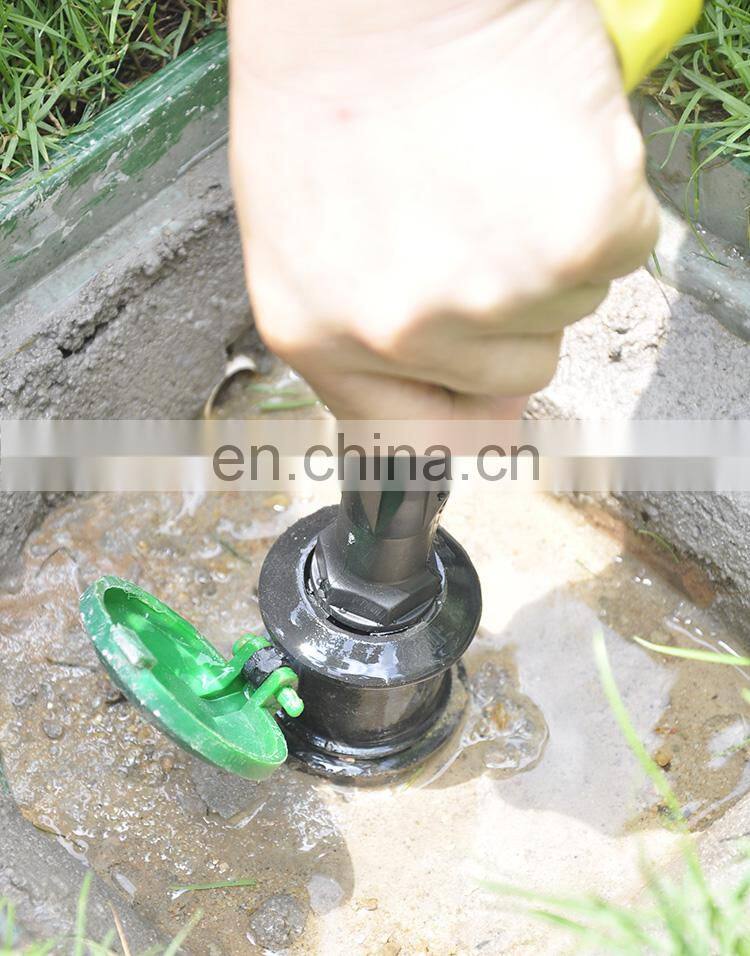 Garden irrigation tool, external thread intake valve plunger