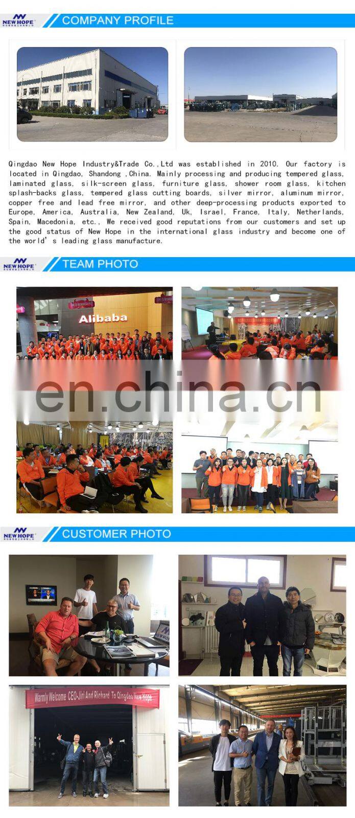 Cheap good quality aluminum clear tempered glass sliding door