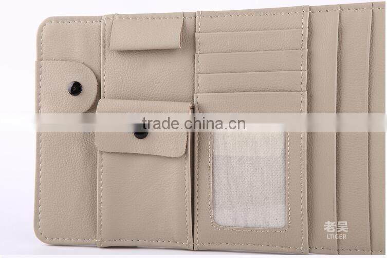 New Multi-function 7pcs Disks CD DVD Glasses Cards Sotre Case Holder Bag for Auto Vehicle Truck Sun Visor Organizer Beige